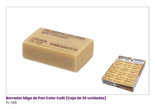 [FL-146] BORRADOR MIGA PAN CAFÉ CAJITA X 30PCS 