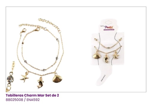 [ENA592] TOBILLERAS CHARM MAR SET DE 2