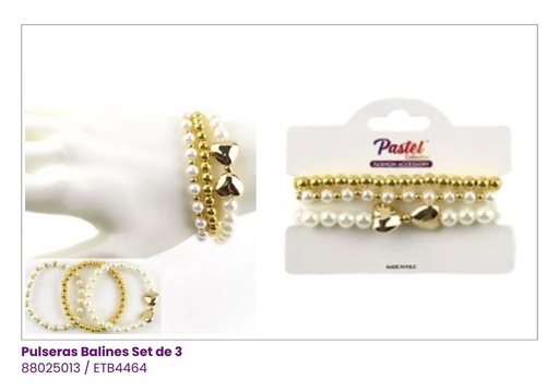 [ETB4464] PULSERAS BALINES SET DE 3