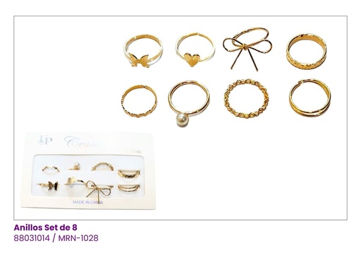 [MRN-1028] ANILLOS LAZO SET DE 8
