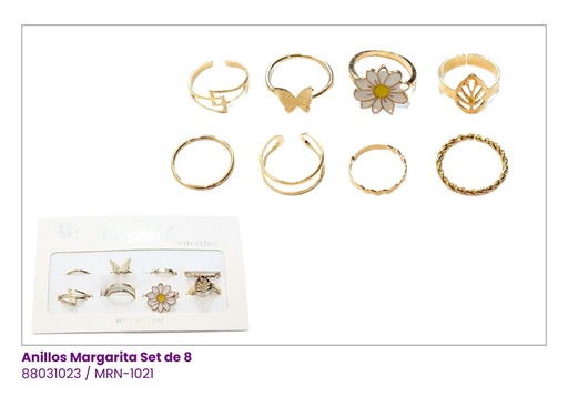 [MRN-1021] ANILLOS MARGARITA SET DE 8
