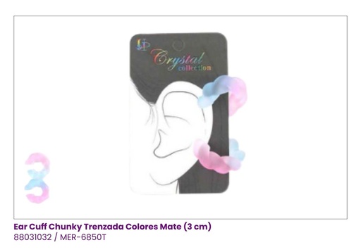 [MER-6850T] ZARCILLOS EAR CUFF COLORES 