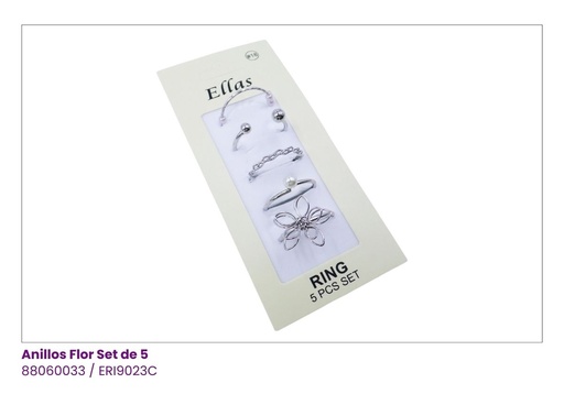 [ERI9023C] ANILLOS FLOR SET DE 5