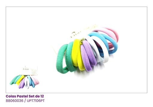 [UPT7106PT] COLAS LYCRA COLOR PASTEL SET DE 12