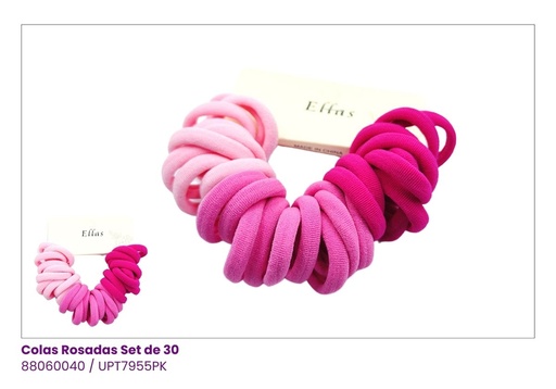 [UPT7955PK] COLAS LYCRA ROSA SET DE 30