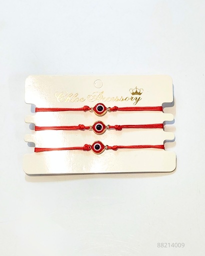[RBT-0292RD] PULSERAS HILO OJO TURCO ROJA