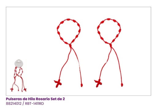 [RBT-1411RD] PULSERAS HILO ROSARIO ROJO
