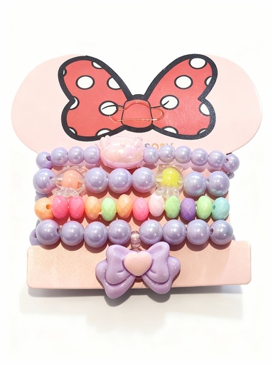 [RBT-1989R] PULSERAS PARA NIÑAS SET DE 4 LAZO