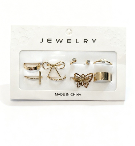 [RRN-0573GS] ANILLOS LAZOS SET DE 8