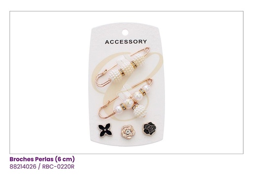[RBC-0220R] PRENDEDORES BROCHES PERLAS
