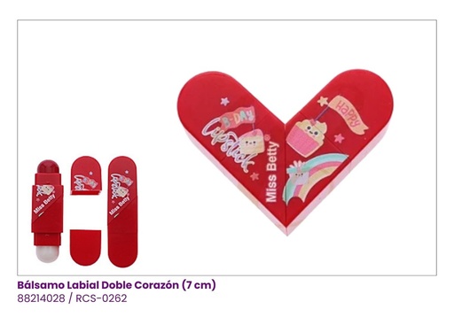 [RCS-0262] BALSAMO LABIAL CORAZON DOBLE TONOS CAFÉ 