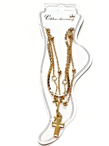 [SAK-0104GS] TOBILLERAS TRIPLE CRUZ