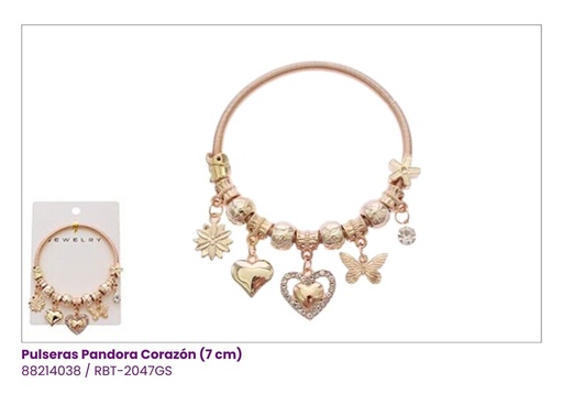 [RBT-2047GS] PULSERAS PANDORA CORAZON
