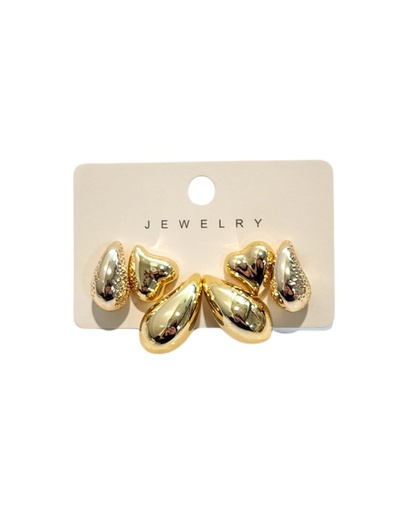 [EL-7965] ZARCILLOS CHUNKY GOTAS SET DE 3