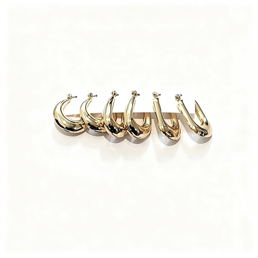 [SE3953GP] ARGOLLAS SET PEQUEÑAS CHUNKY DE 3