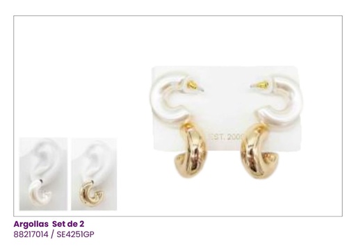 [SE4251GP] ARGOLLAS DORADAS PERLADAS