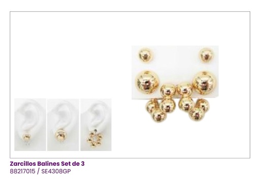 [SE4308GP] ARGOLLAS TOPITOS BALINES SET DE 3