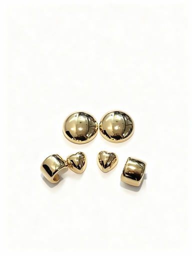 [SE4338GP] ZARCILLOS CHUNKY CORAZON SET DE 3