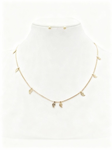 [SN1392GP] COLLARES CADENA HOJAS