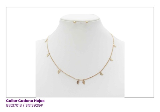 [SN1392GP] COLLARES CADENA HOJAS