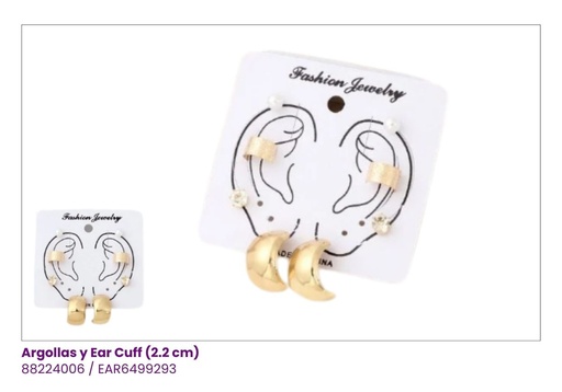 [EAR6499293] ARGOLLAS Y EAR CUFF SET