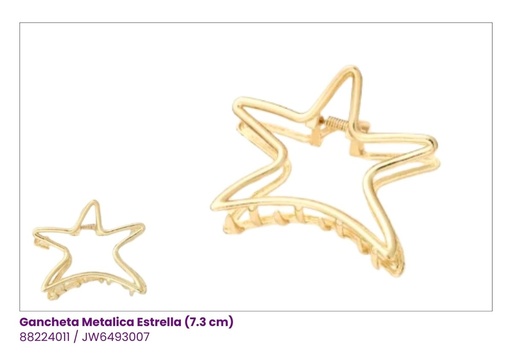 [JW6493007] GANCHETAS METALICAS ESTRELLA