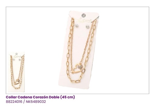 [NK6489032] COLLARES CADENA DOBLE CORAZON