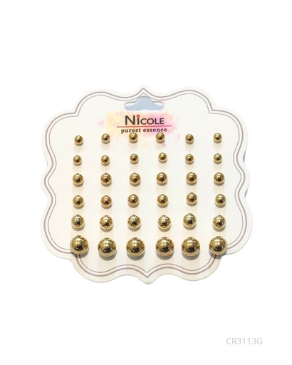 [CR3113G] ZARCILLOS TOPITOS SET DE 18 PARES