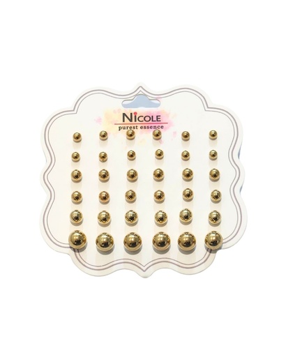 [CR3113G] ZARCILLOS TOPITOS SET DE 18 PARES