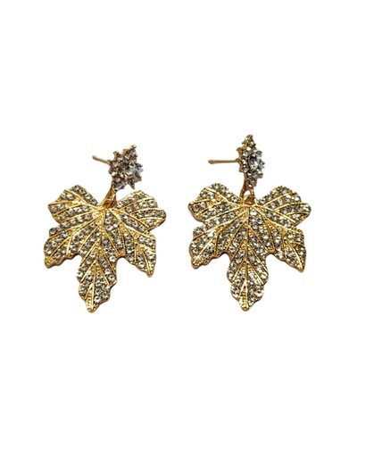 [CR3783] ZARCILLOS CHUNKY HOJAS STRASS (5.30 CM)