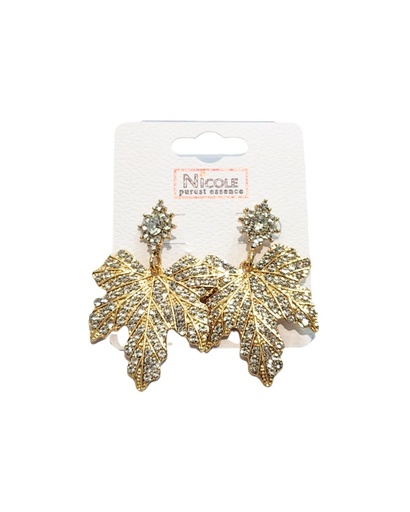 [CR3783] ZARCILLOS CHUNKY HOJAS STRASS (5.30 CM)