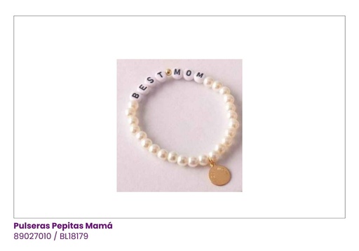 [BL18179] PULSERAS PEPITAS PERLAS BLANCA MADRE