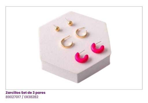 [ER38282] ARGOLLAS SET PEQUEÑAS COLORES DE 3