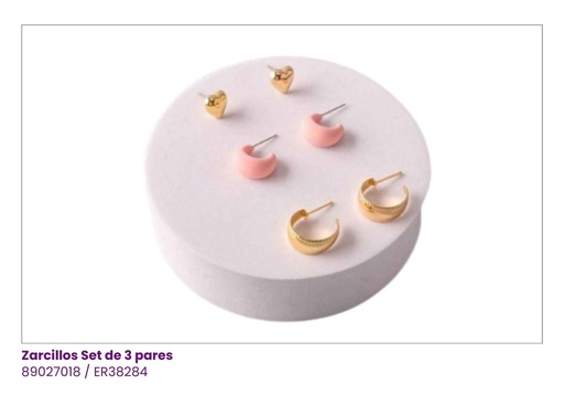 [ER38284] ARGOLLAS SET PEQUEÑAS DE 3 MATE