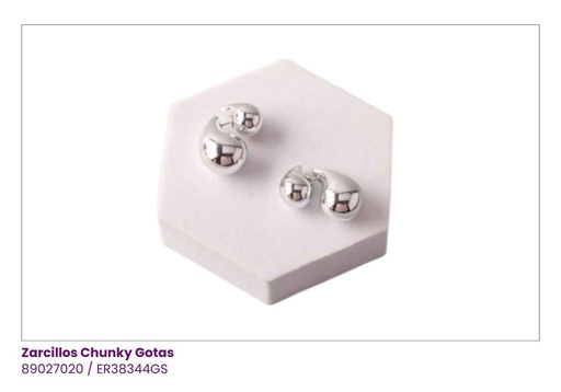 [ER38344GS] ZARCILLOS GOTAS DOBLE
