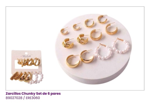 [ERE3060] ARGOLLAS SET DE 6 PERLAS