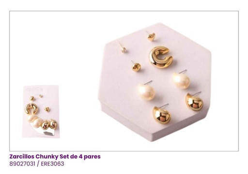 [ERE3063] ZARCILLOS GOTAS Y EAR CUFF SET DE 2