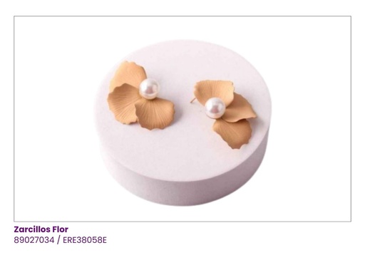 [ERE38058E] ZARCILLOS FLOR PERLA MATE