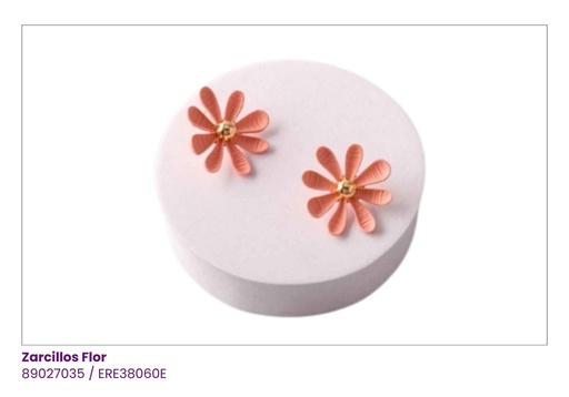 [ERE38060E] ZARCILLOS FLOR COLORES MATE