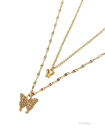 [ETN0962] COLLAR CADENA DOBLE MARIPOSA