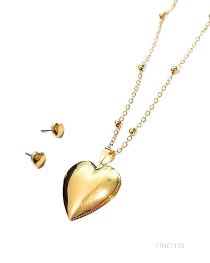 [ETNE1130] COLLARES RELICARIOS CORAZON LISO