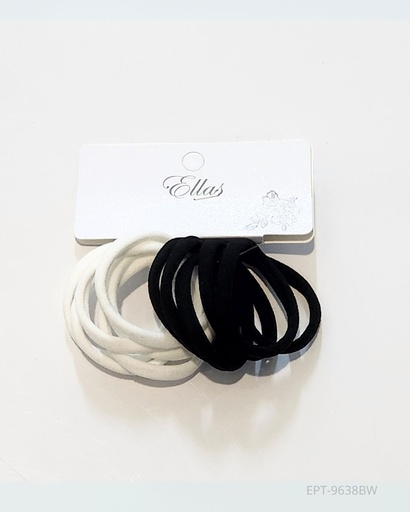 [EPT-9638BW] COLAS LYCRA BLANCO Y NEGRO SET DE 12 (6 CM)