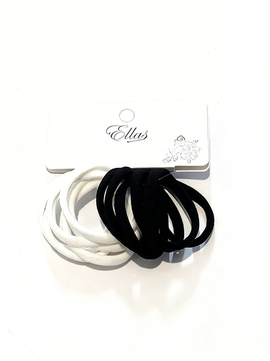 [EPT-9638BW] COLAS LYCRA BLANCO Y NEGRO SET DE 12 (6 CM)