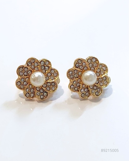 [EL-5759G] ZARCILLO PRESION STRAS PERLA FLOR