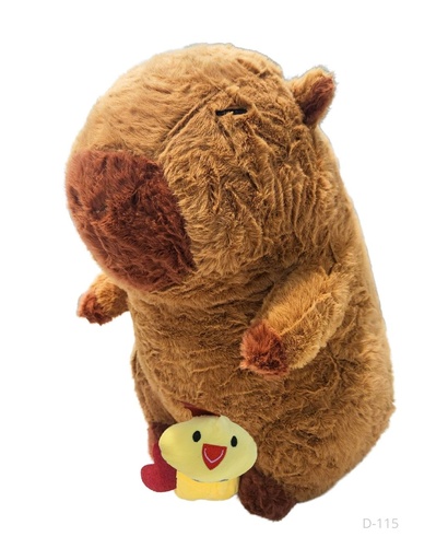 [D-115] PELUCHES CAPYBARA CON POLLITO (30 CM)