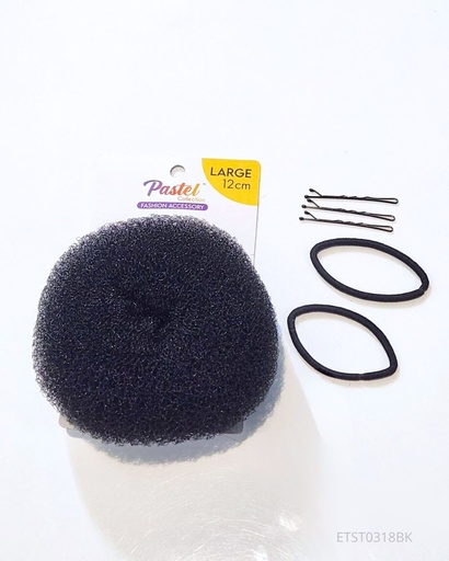 [ETST0318BK] DONAS PARA CABELLO NEGRAS (12 CM)