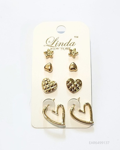 [EAR6499137] ZARCILLOS TOPITOS CORAZON SET DE 4