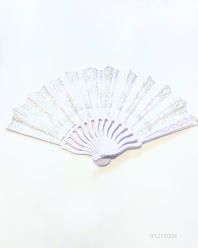 [HFL-6717] ABANICOS BLANCO CON PLATEADO