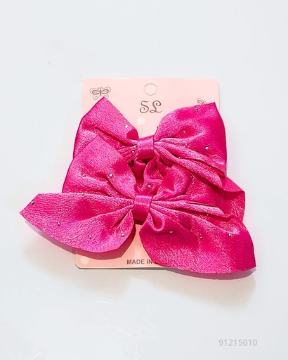 [CL-7375] GANCHOS LAZO PASTEL CON BRILLO SET DE 2