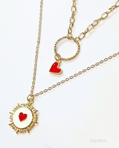 [NL-5017] COLLARES CORAZON SET DE 2